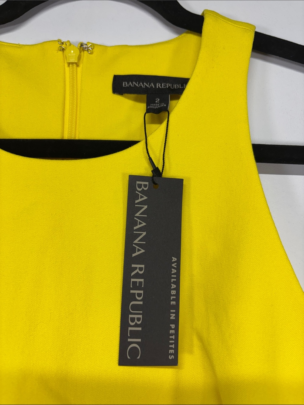 ✨Banana Republic Bright Yellow Midi Sheath Dress Size 2 - Picture 10 of 13
